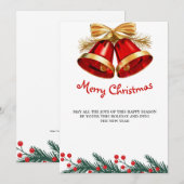 豪華なシンプルなクリスマスカード , 家族カード クリスマス 招待状 (正面/裏面)