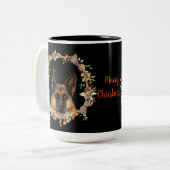 豪華なジャーマン・シェパードのクリスマス ツートーンマグカップ (正面左)