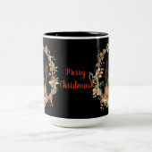 豪華なジャーマン・シェパードのクリスマス ツートーンマグカップ (中央)