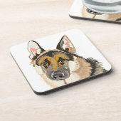豪華なジャーマン・シェパード、Alsation犬のスケッチ コースター (左側)