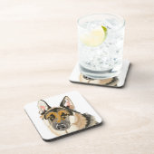 豪華なジャーマン・シェパード、Alsation犬のスケッチ コースター (右側)