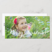 豪華なスクリプトクリスマスフォトカード シーズンカード (正面/裏面)