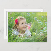 豪華なスクリプトクリスマスフォトカード シーズンポストカード (正面/裏面)