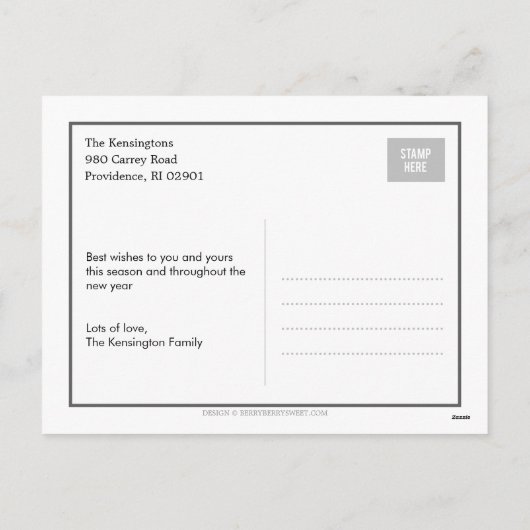 豪華なスクリプトクリスマスフォトカード シーズンポストカード (裏面)