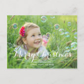 豪華なスクリプトクリスマスフォトカード シーズンポストカード (正面)