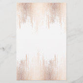 豪華なスクリプトフォントのローズゴールドコンフェッティレイン フライヤー (裏面)