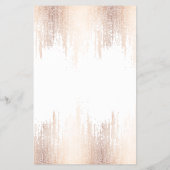 豪華なスクリプトフォントのローズゴールドコンフェッティレイン フライヤー (裏面)