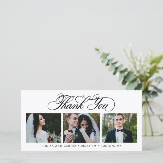 豪華なスクリプト編集可能カラーサンキューカード サンキューカード (スタンド正面)