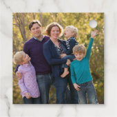 豪華なスクリプト ホリデー ゴールド フォイル フォト ギフト フェイバータグ (裏面)