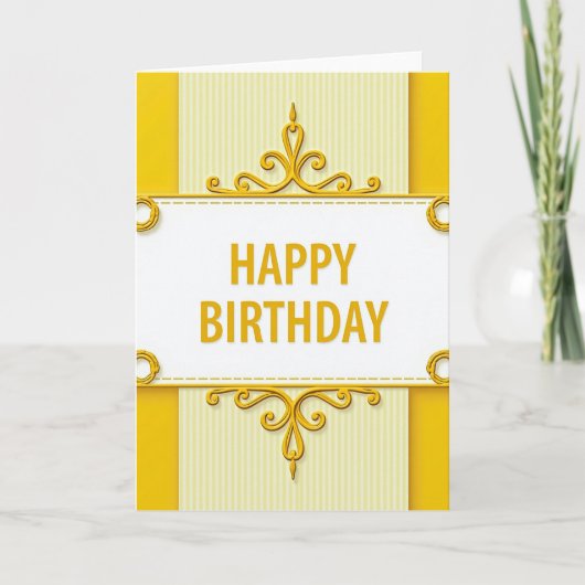 豪華なスクロールの誕生日カード カード (正面)