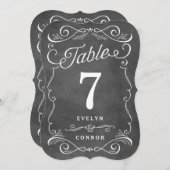 豪華なスクロール 編集可能なカラーテーブル番号カード 招待状 (正面/裏面)