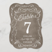 豪華なスクロール 編集可能なカラーテーブル ナンバーカード 招待状 (正面/裏面)