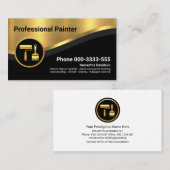 豪華なスタイリッシュ金ゴールドカーブ波ペインター 名刺 (正面/裏面)