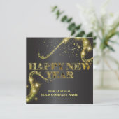 豪華なスパークリー金ゴールド企業のブラック新年 シーズンカード (スタンド正面)