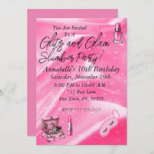 豪華なスリープオーバー 招待状 (正面/裏面)