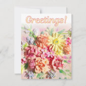 豪華なソフトピンクと黄色のグリーティングカード シーズンカード (正面)