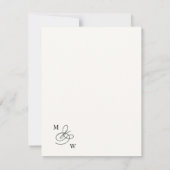 豪華なタイポグラフィー結婚式メニューカード 招待状 (裏面)