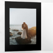 豪華なタイポグラフィ予算の写真 三つ折り招待状 (内部最初)