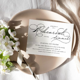 豪華なタイポグラフィ予算リハーサルディナー 招待状