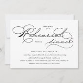 豪華なタイポグラフィ予算リハーサルディナー 招待状 (正面)