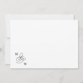 豪華なタイポグラフィ予算リハーサルディナー 招待状 (裏面)