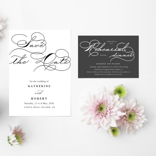 豪華なタイポグラフィ予算日付の保存 招待状