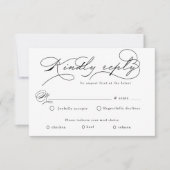 豪華なタイポグラフィ予算RSVP応答カード 出欠カード (正面)