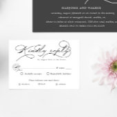 豪華なタイポグラフィ予算RSVP応答カード 出欠カード