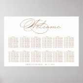 豪華なタイポグラフィ結婚の座席表 ポスター (正面)