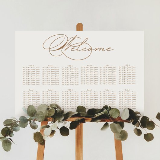 豪華なタイポグラフィ結婚の座席表 ポスター