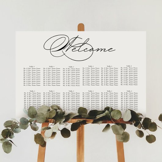 豪華なタイポグラフィ結婚の座席表 ポスター