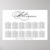 豪華なタイポグラフィ結婚の座席表 ポスター (正面)