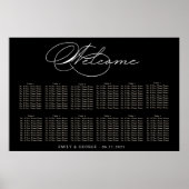 豪華なタイポグラフィ結婚の座席表 ポスター (正面)