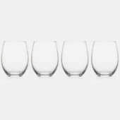 豪華なタイポグラフィ結婚ズモノグラム ステムなしワイングラス (左)