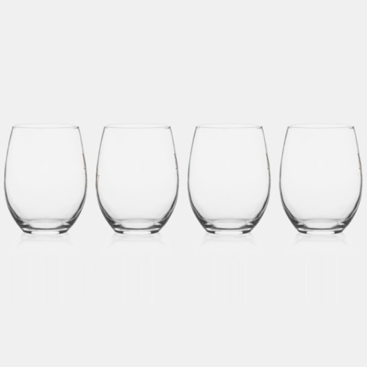 豪華なタイポグラフィ結婚ズモノグラム ステムなしワイングラス (右)