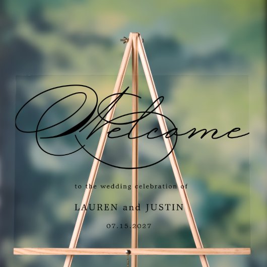 豪華なタイポグラフィ結婚ズ アクリルサイン (ニュートラル)