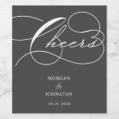 豪華なタイポグラフィ結婚ズ ワインラベル (シングルラベル)