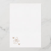 豪華なタイポグラフィ結婚ズ 箔招待状 (裏面)