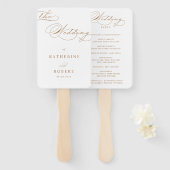 豪華なタイポグラフィ結婚式 プログラム ハンドファン (正面&裏面)