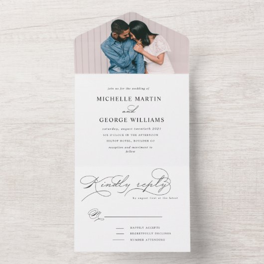 豪華なタイポグラフィ(ENVは不要) オールインワン招待状 (内側)