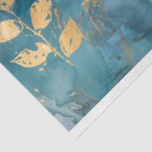 豪華なターコイズブルーとゴールドのウェディングボタニカルデコパージュ 薄葉紙 (詳細)