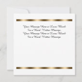 豪華なダイヤモンド、ゴールドのモノグラム、名前、メッセージ 招待状 (裏面)