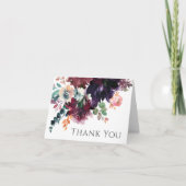 豪華なダークウォーターのカラーフローラブーケありがとう カード (正面)