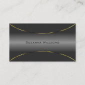 豪華なダークグレイ素晴らし金ゴールド縁どデコール 名刺 (正面)