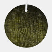 豪華なダークワニの肌の質感。 ガラスオーナメント (裏面)