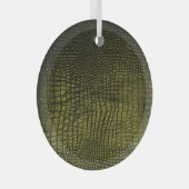 豪華なダークワニの肌の質感。 ガラスオーナメント (正面右)