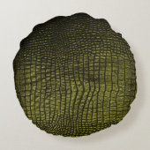 豪華なダークワニの肌の質感。 ラウンドクッション (裏面)