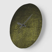 豪華なダークワニの肌の質感。 ラージ壁時計 (傾斜)