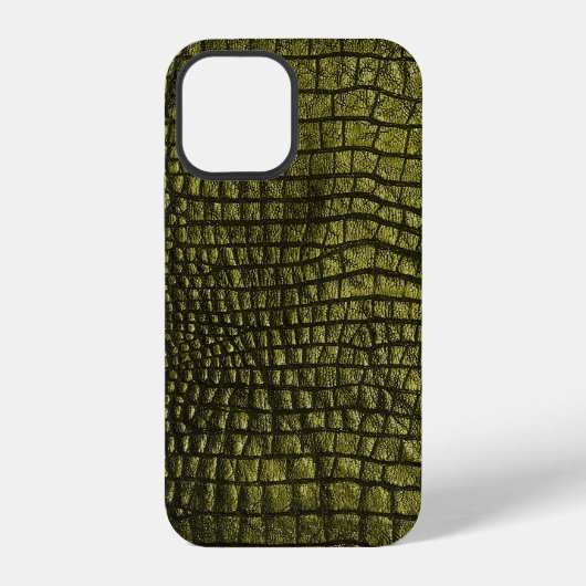 豪華なダークワニの肌の質感。 iPhoneケース (裏面)