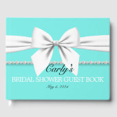 豪華なティファニーテーマのウェディングシャワーのためのゲストブック ゲストブック (正面)